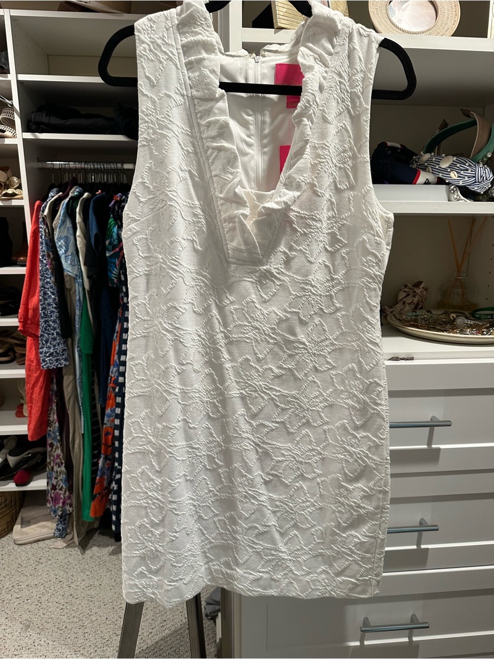 NWT Lilly Pulitzer White Textured Ruffle Dress